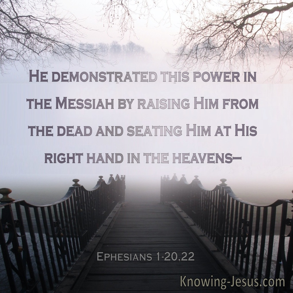 Ephesians 1:20,22 He Raised Him From The Dead And Seated Him At His Right Hand  (brown)